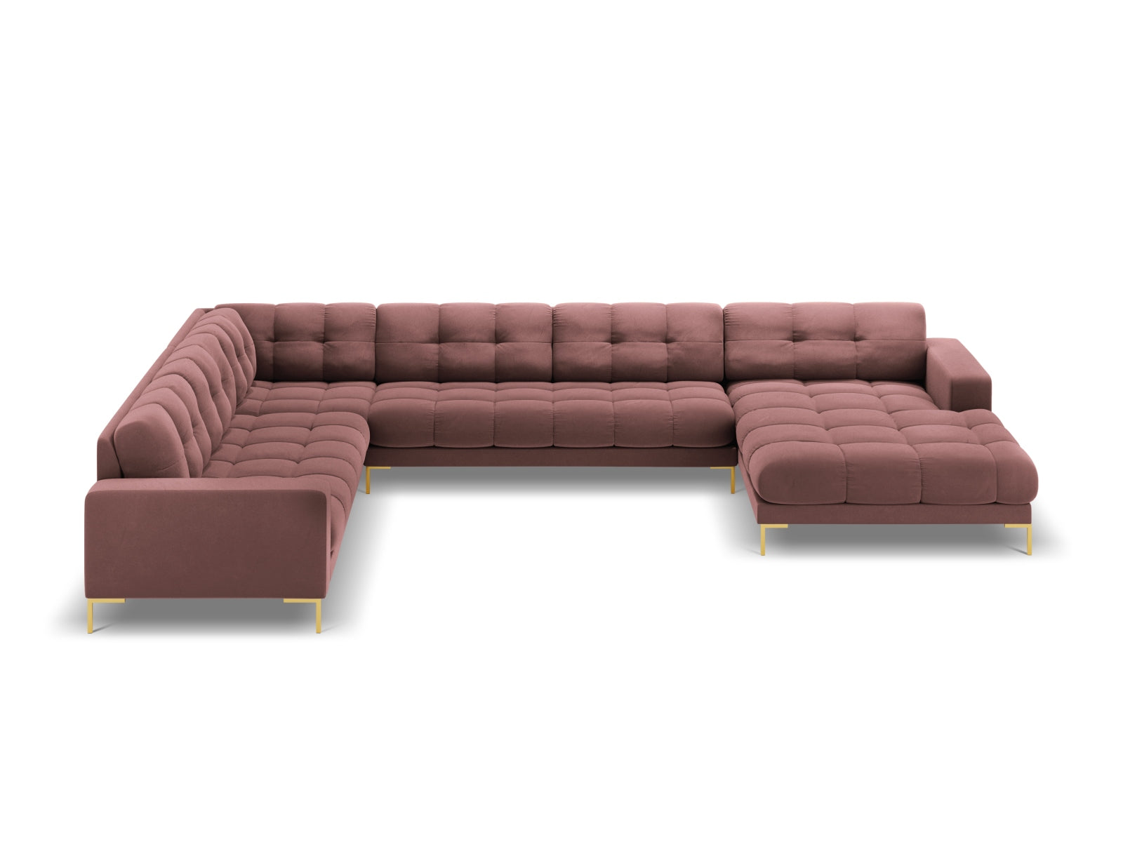 Erleben Sie das Mamaia Velour Panoramic Ecksofa links von Micadoni – ein luxuriöses 7-Sitzer Sofa, das Komfort und Stil in Ihr Zuhause bringt.