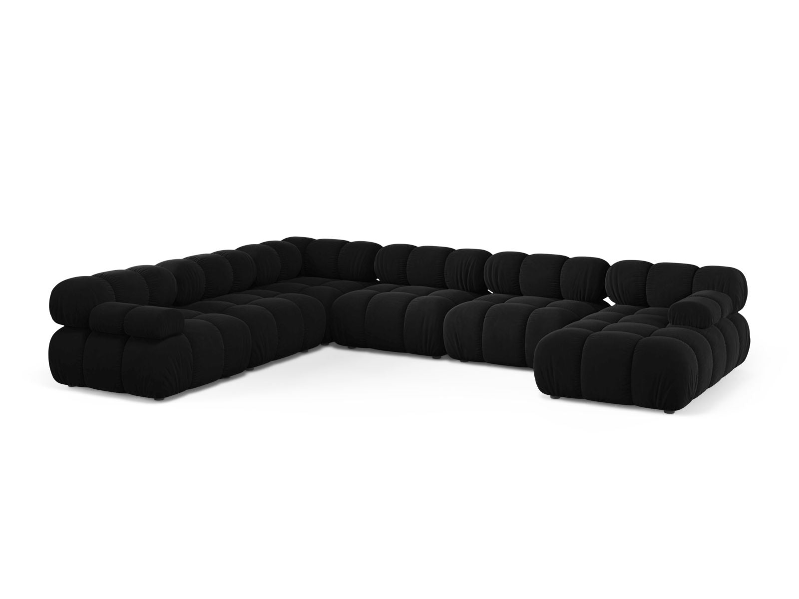 8-Sitzer Modular Ecksofa Panoramic links Bellis in Black-Bluvel präsentiert im Onlineshop von KAQTU Design AG. Ecksofa links ist von Micadoni