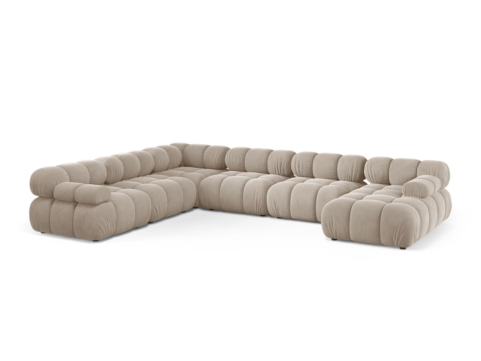 8-Sitzer Modular Ecksofa Panoramic links Bellis in Dark Beige-Bluvel präsentiert im Onlineshop von KAQTU Design AG. Ecksofa links ist von Micadoni