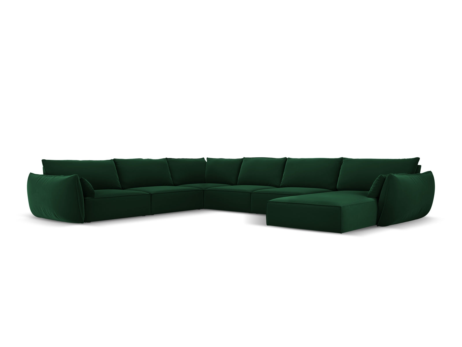 Kaelle Velour Panoramic Ecksofa links 8 Sitzer in Bottle Green präsentiert im Onlineshop von KAQTU Design AG. Ecksofa links ist von Micadoni