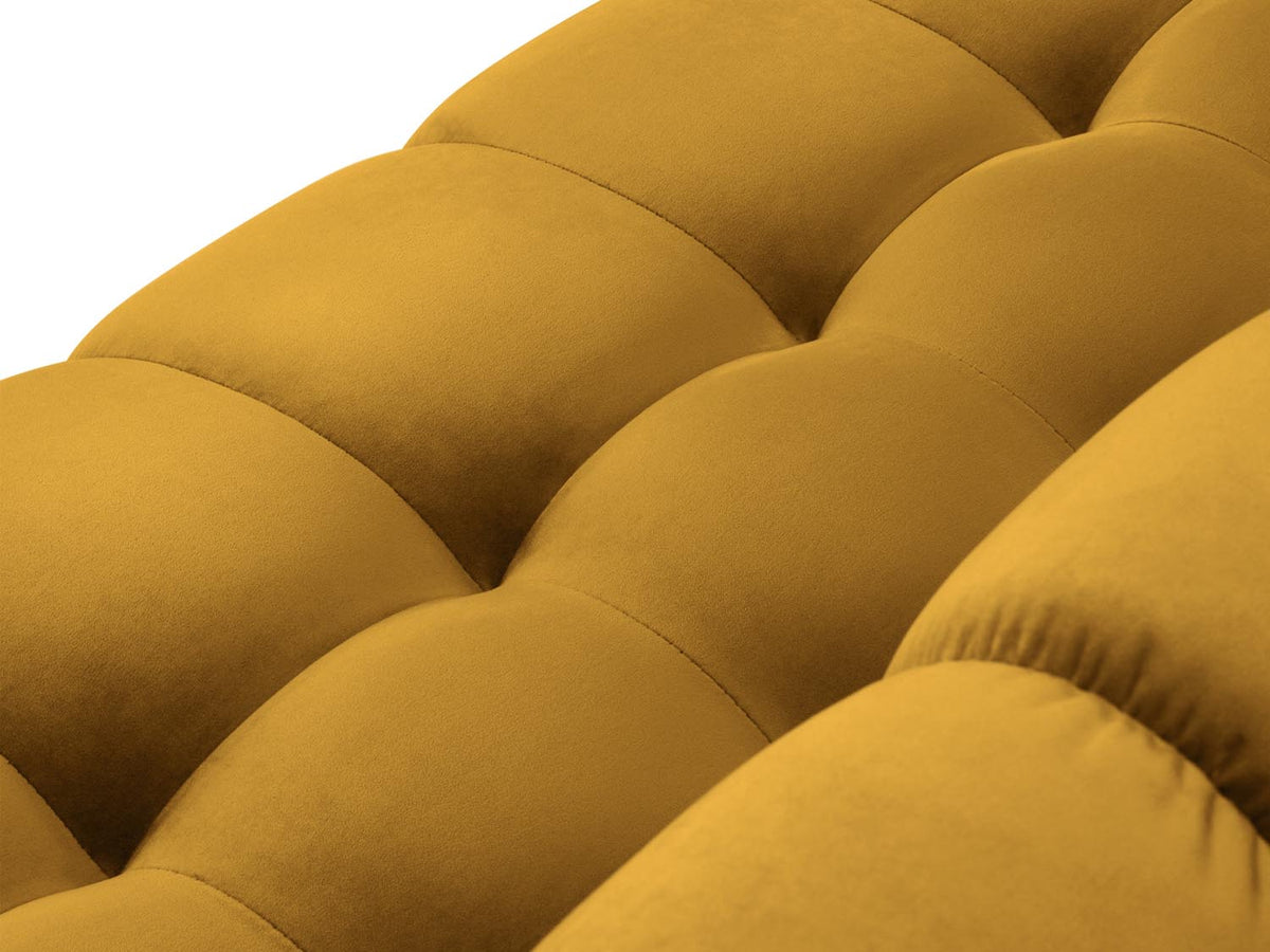 Mamaia Velour Panoramic Ecksofa links 7 Sitzer in Yellow/Schwarz-Bluvel präsentiert im Onlineshop von KAQTU Design AG. Ecksofa links ist von Micadoni
