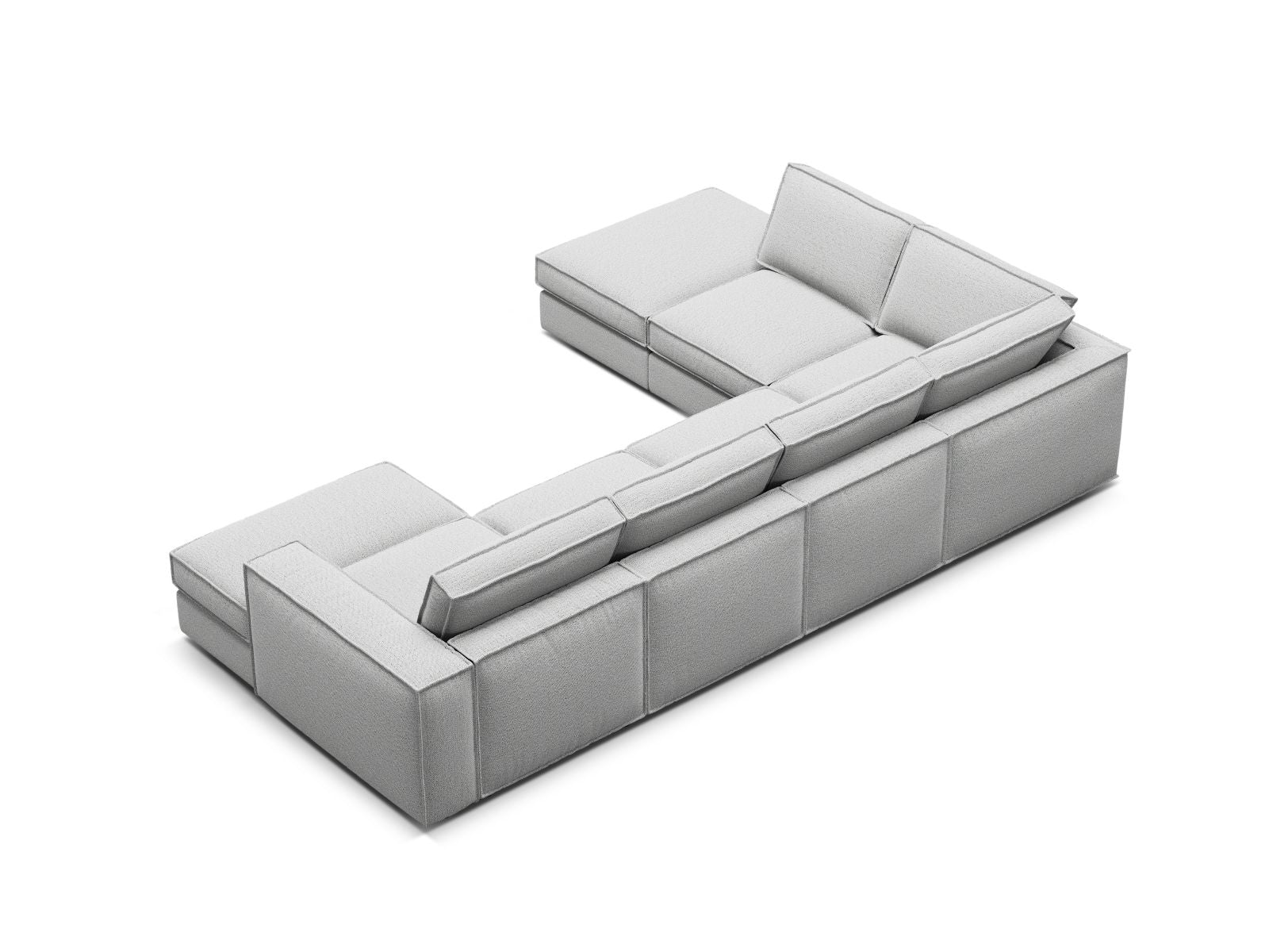 Elegantes 5-Sitzer Ecksofa Panoramic links in edlem Grau von Micadoni, perfekt für entspannte Stunden und modernes Wohndesign.
