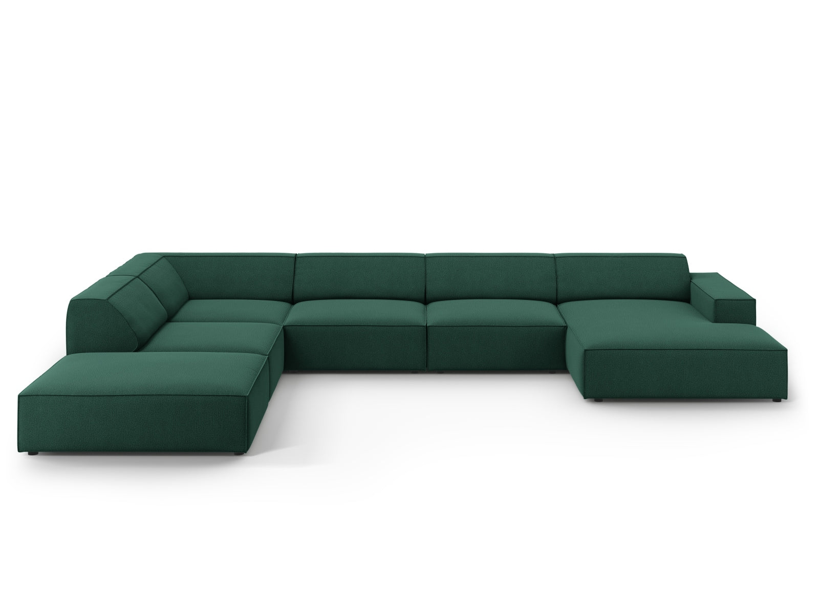 Jodie Modulares Panoramic Ecksofa links 7 Sitzer in Green-Megan präsentiert im Onlineshop von KAQTU Design AG. Ecksofa links ist von Micadoni