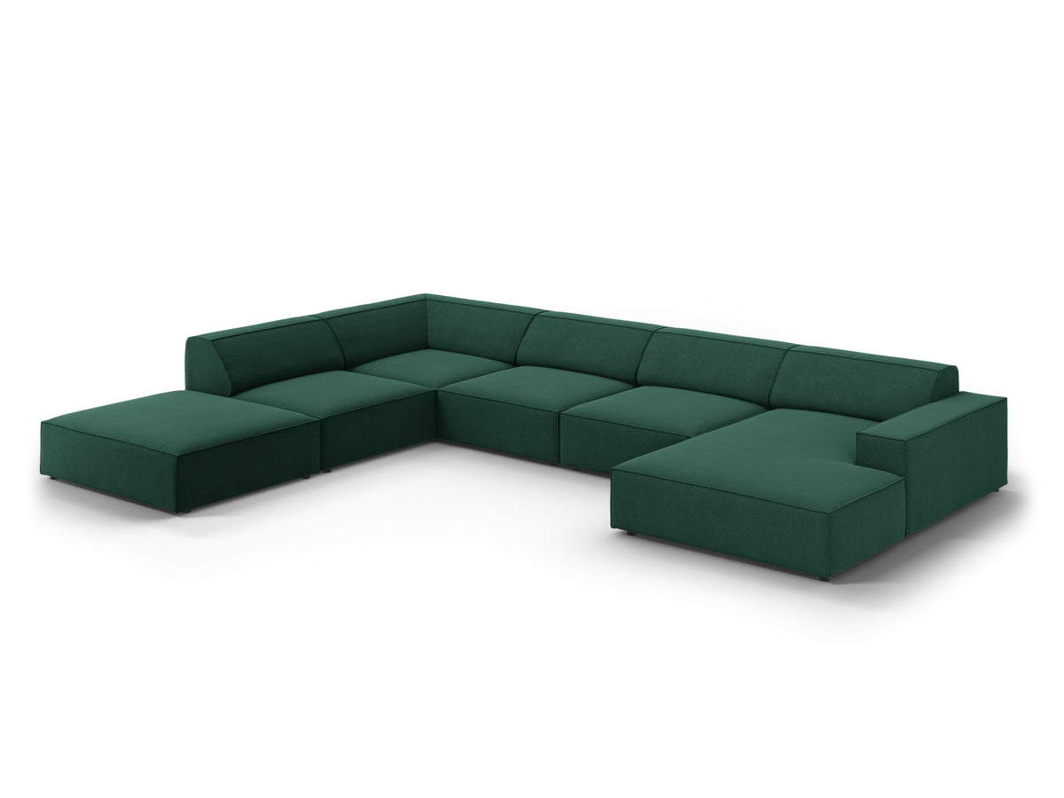 Jodie Modulares Panoramic Ecksofa links 7 Sitzer in Green-Megan präsentiert im Onlineshop von KAQTU Design AG. Ecksofa links ist von Micadoni