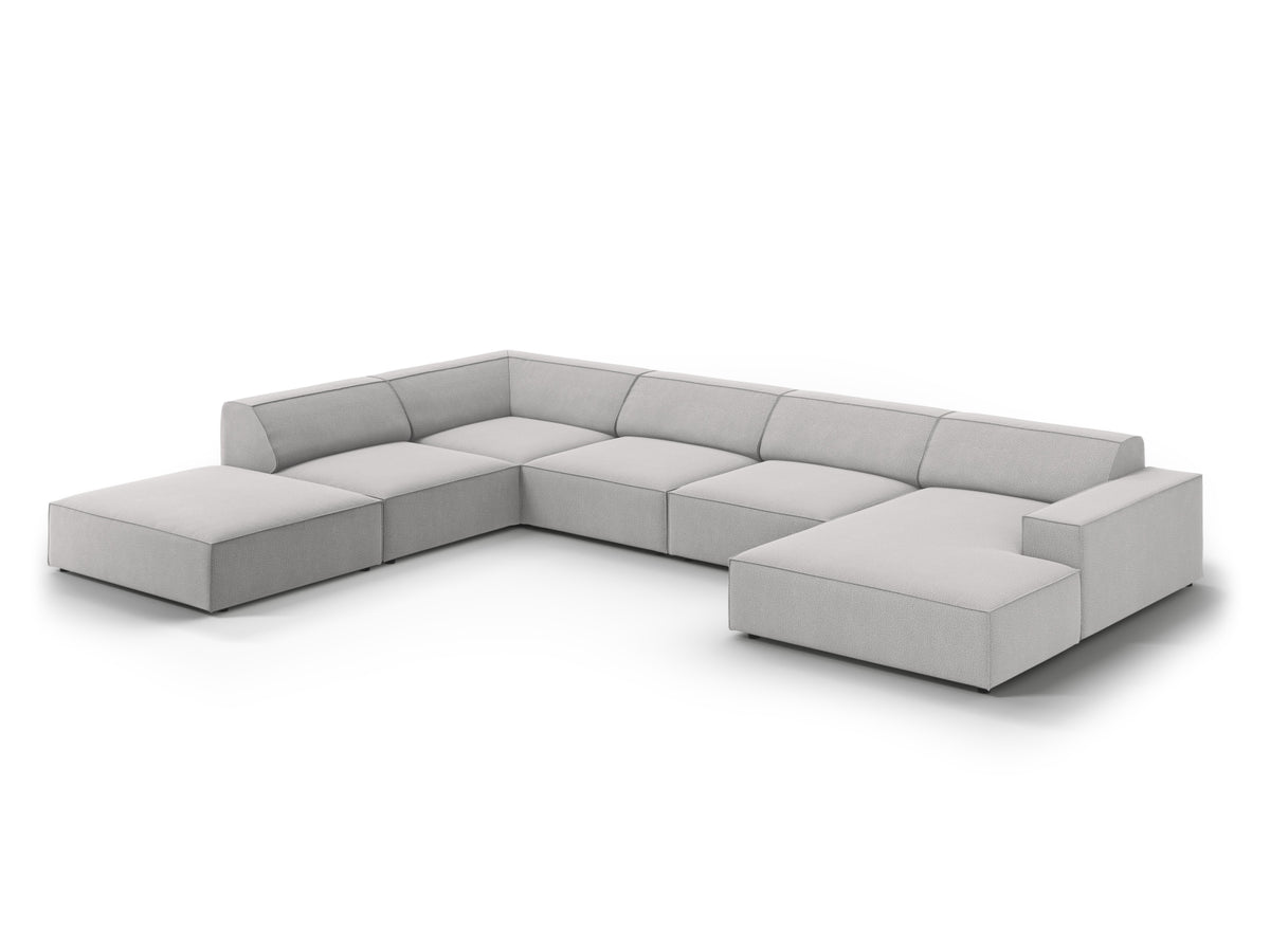 Jodie Modulares Panoramic Ecksofa links 7 Sitzer in Light Grey-Megan präsentiert im Onlineshop von KAQTU Design AG. Ecksofa links ist von Micadoni