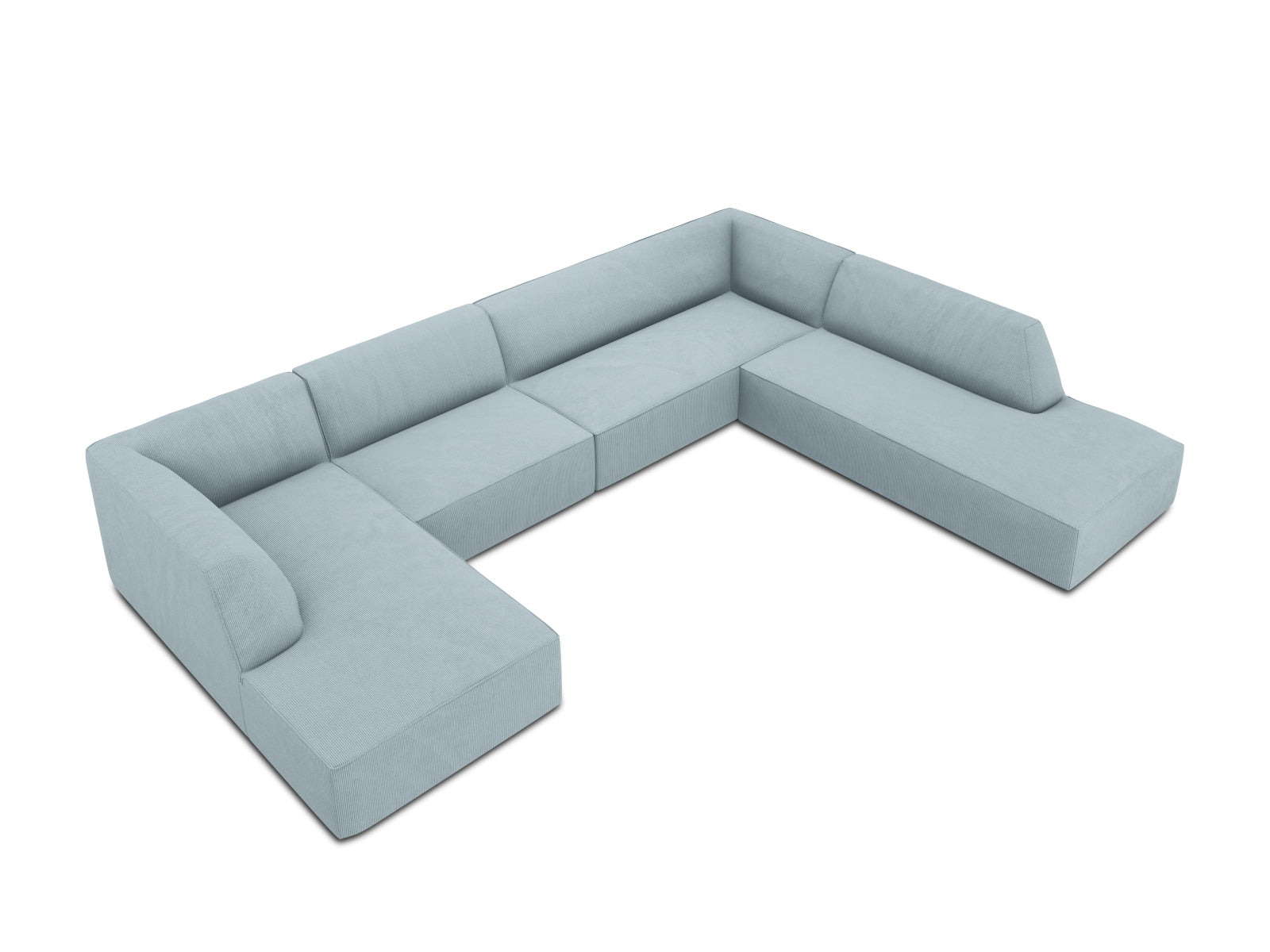 Erleben Sie das Ruby Panoramic Ecksofa rechts 7 Sitzer von Micadoni – ein elegantes, komfortables Sofa für gesellige Abende und entspannte Stunden.