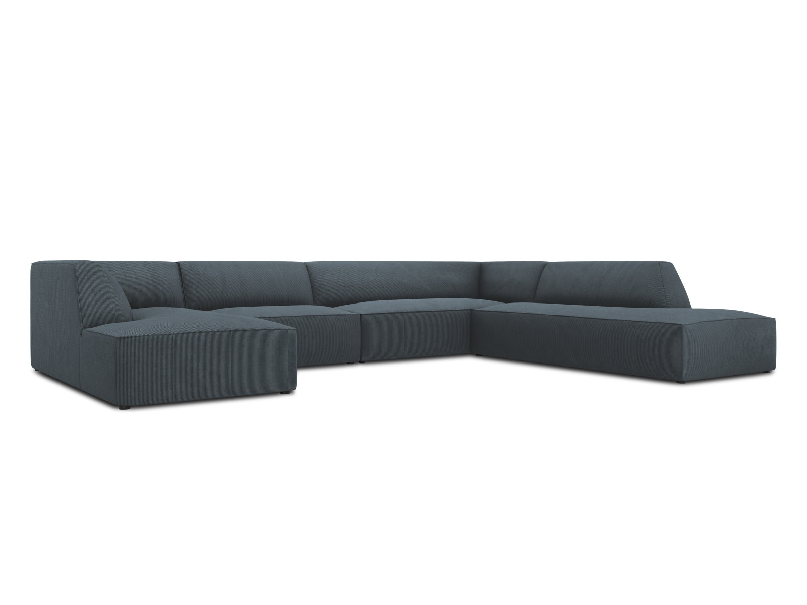 Modernes 7-Sitzer Ecksofa Ruby Panoramic rechts von Micadoni, ideal für großzügige Wohnräume und gemütliche Zusammenkünfte.