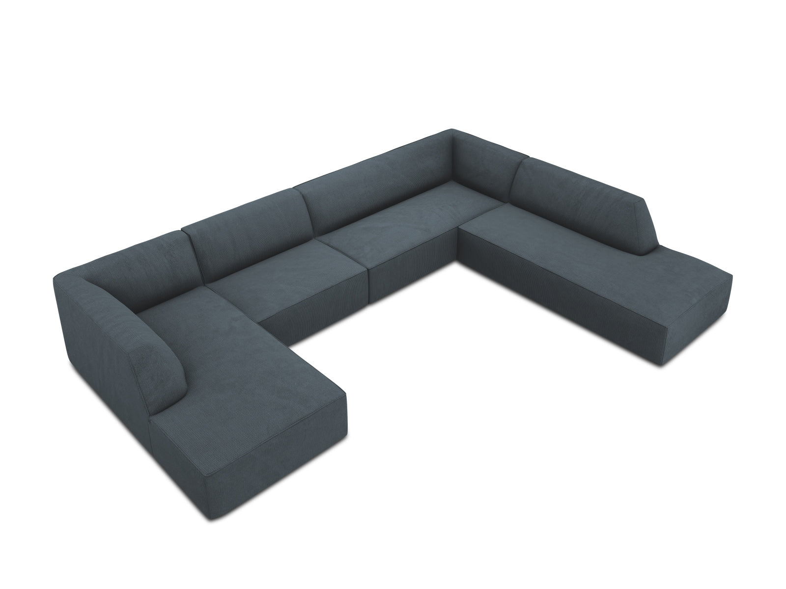 Elegantes Ruby Panoramic Ecksofa rechts von Micadoni, perfekt für stilvolle Wohnzimmer und gesellige Abende mit Freunden und Familie.