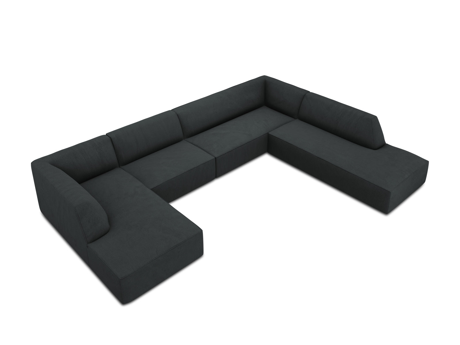 Elegantes Ruby Panoramic Ecksofa rechts, 7 Sitzer, bietet großzügigen Sitzkomfort und ein zeitgemäßes Design für Ihr Zuhause.