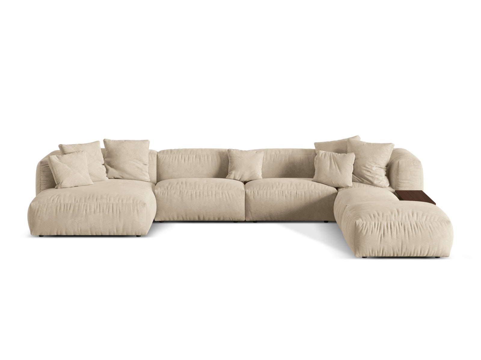 Martina Modulares Panoramic Ecksofa rechts 5 Sitzer in Light Beige-Vogue präsentiert im Onlineshop von KAQTU Design AG. L-Sofa rechts ist von Micadoni