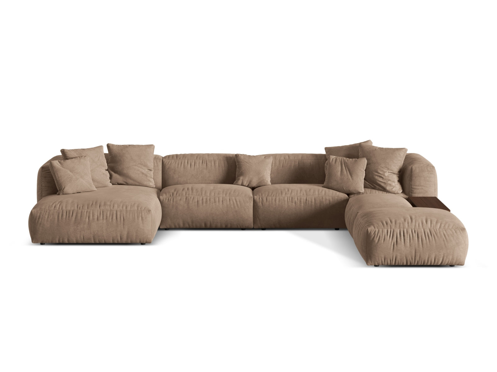 Martina Modulares Panoramic Ecksofa rechts 5 Sitzer in Dark Beige-Vogue präsentiert im Onlineshop von KAQTU Design AG. L-Sofa rechts ist von Micadoni