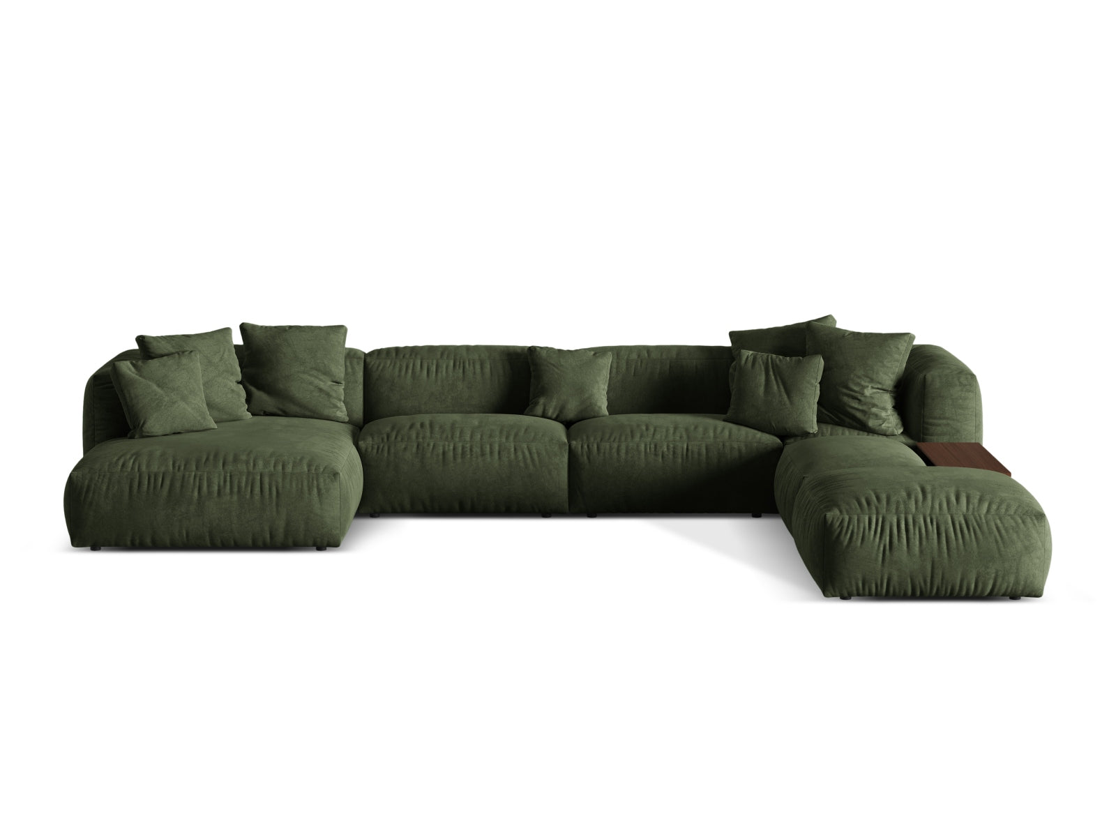 Martina Modulares Panoramic Ecksofa rechts 5 Sitzer in Green-Vogue präsentiert im Onlineshop von KAQTU Design AG. L-Sofa rechts ist von Micadoni