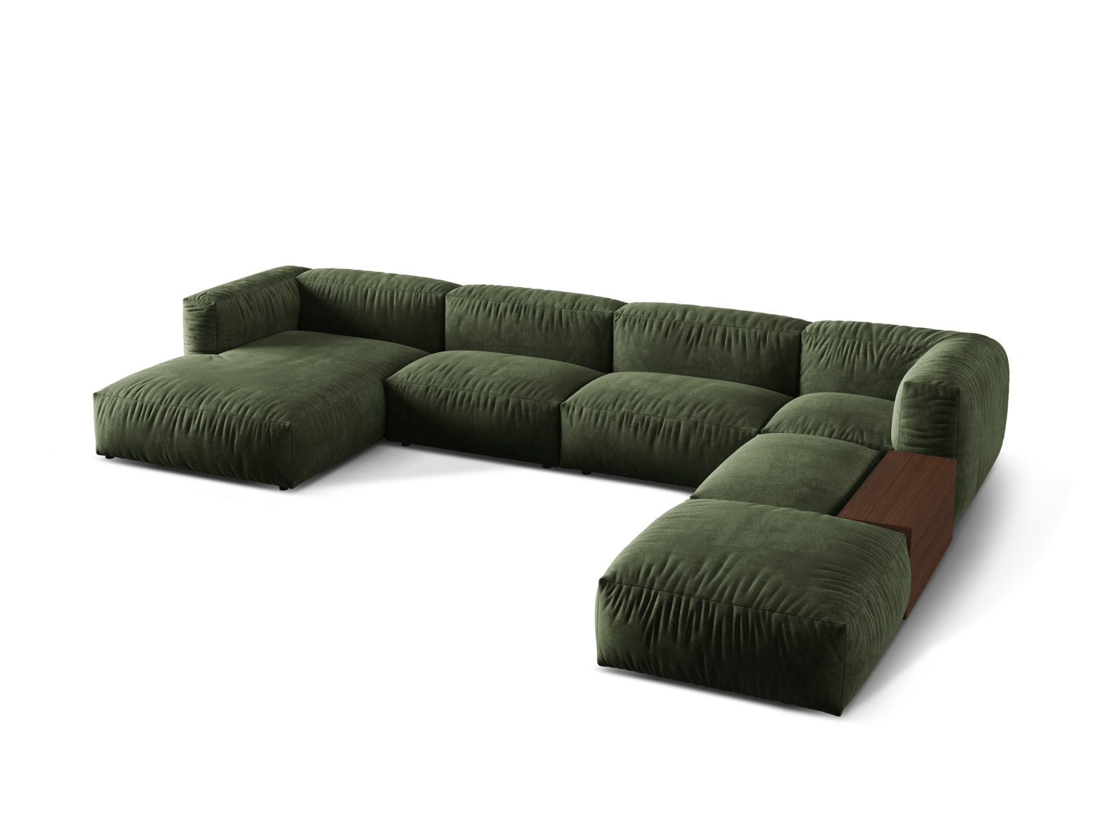 Elegantes, modulares Ecksofa Martina in Green-Vogue, ideal für stilvolle Wohnräume. Komfortables 5-Sitzer-Design von Micadoni.