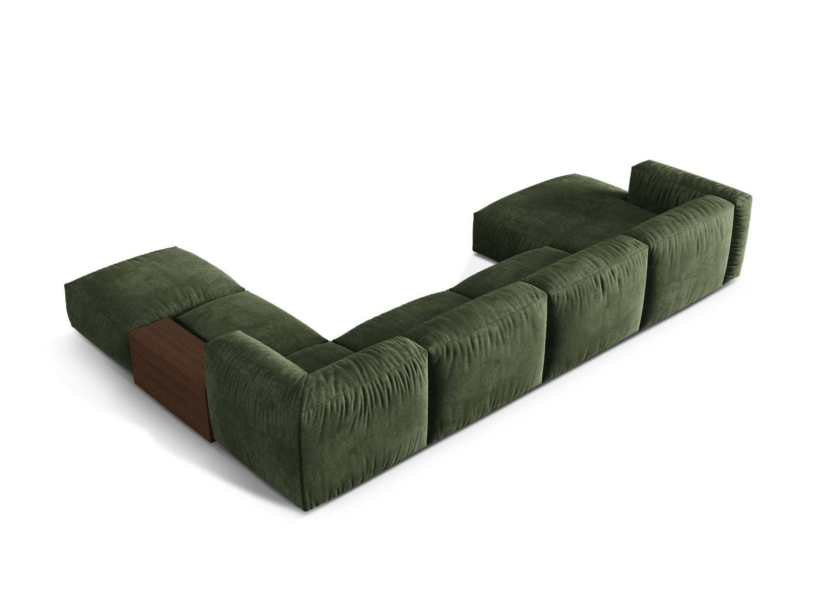 Modernes, modulares Ecksofa Martina in Green-Vogue, perfekt für gemütliche Wohnzimmer. Flexibles 5-Sitzer-Design von Micadoni.