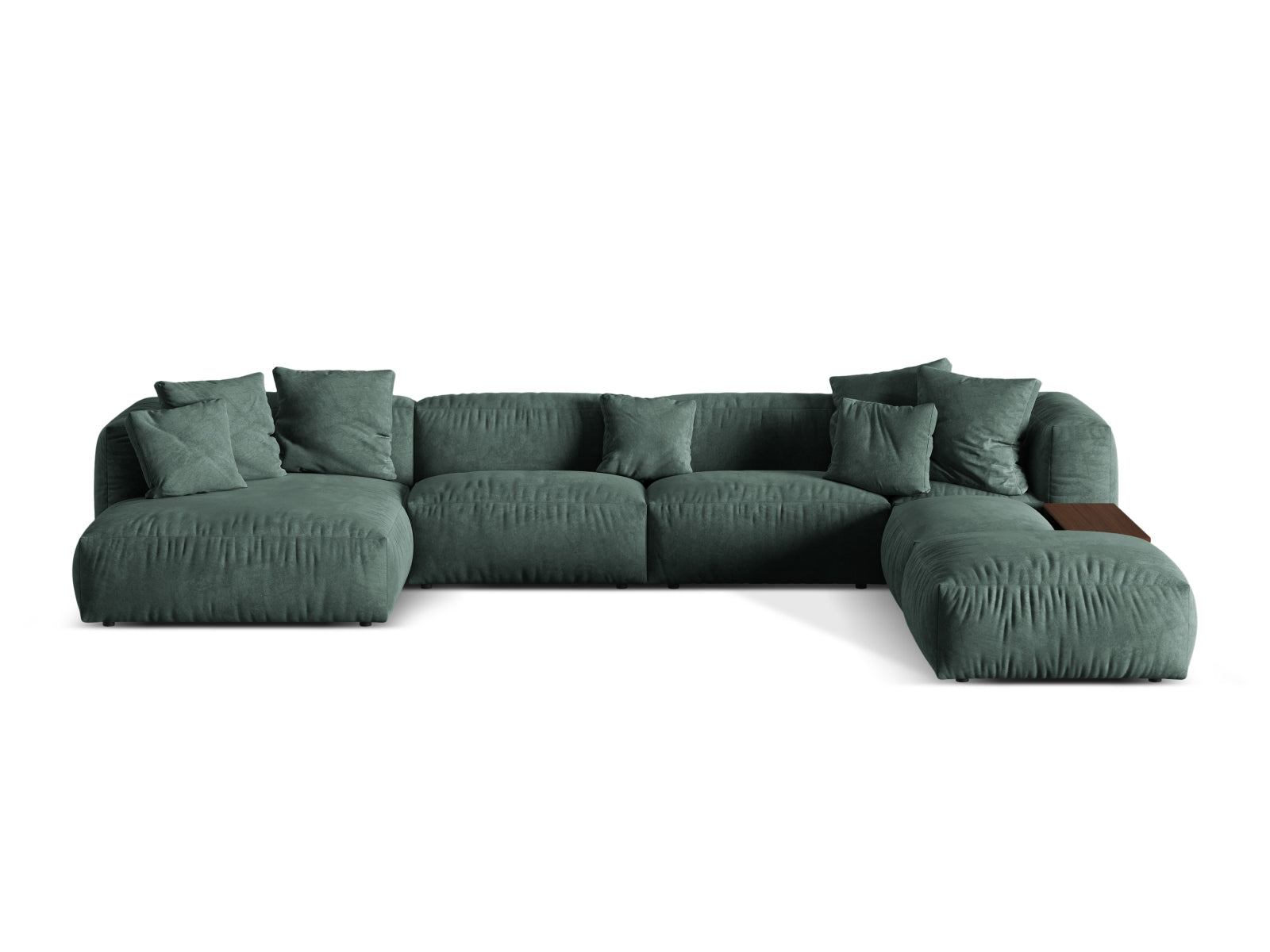 Martina Modulares Panoramic Ecksofa rechts 5 Sitzer in Petrol-Vogue präsentiert im Onlineshop von KAQTU Design AG. L-Sofa rechts ist von Micadoni