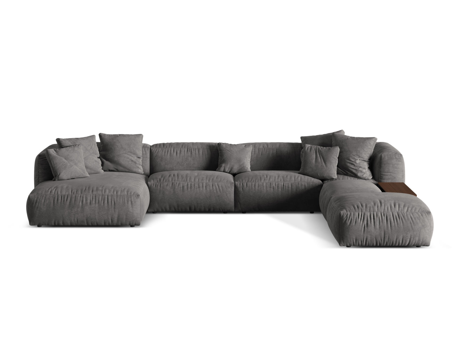 Martina Modulares Panoramic Ecksofa rechts 5 Sitzer in Grey-Vogue präsentiert im Onlineshop von KAQTU Design AG. L-Sofa rechts ist von Micadoni