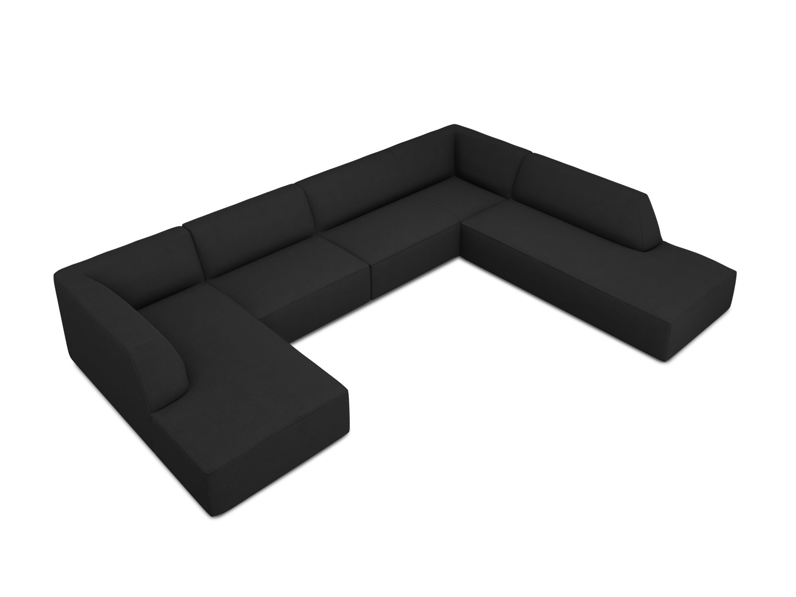 Gemütliches Ruby Panoramic Ecksofa rechts, 7 Sitzer, perfekt für großzügige Wohnzimmer, vereint Komfort und modernes Design.