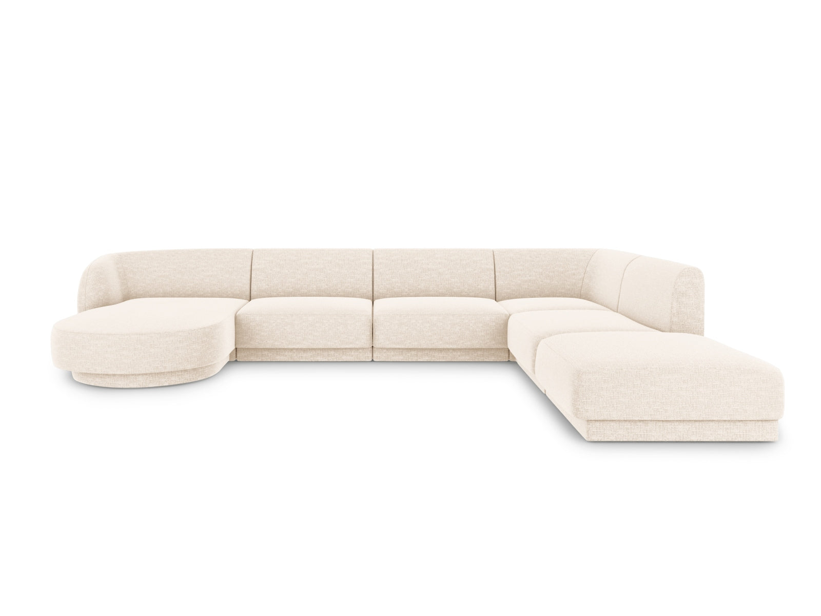 Miley Panoramic Ecksofa rechts 6 Sitzer in Light Beige präsentiert im Onlineshop von KAQTU Design AG. Ecksofa rechts ist von Micadoni