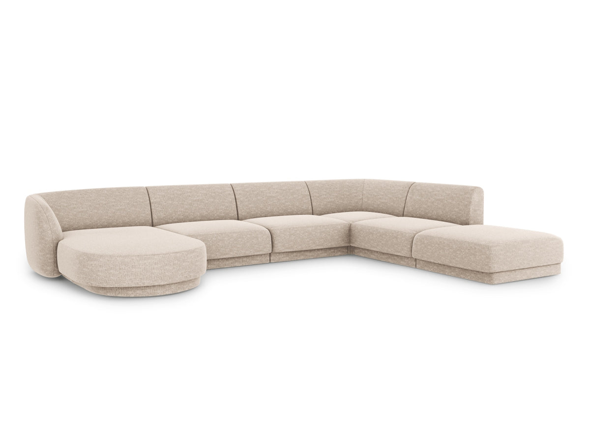 Miley Panoramic Ecksofa rechts 6 Sitzer in Beige-Haga präsentiert im Onlineshop von KAQTU Design AG. Ecksofa rechts ist von Micadoni