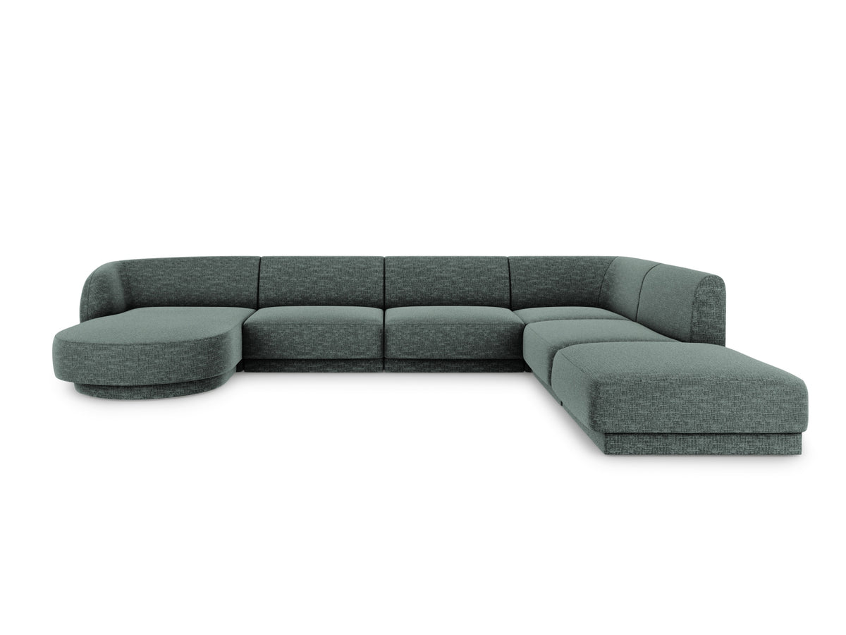 Miley Panoramic Ecksofa rechts 6 Sitzer in Petrol-Haga präsentiert im Onlineshop von KAQTU Design AG. Ecksofa rechts ist von Micadoni