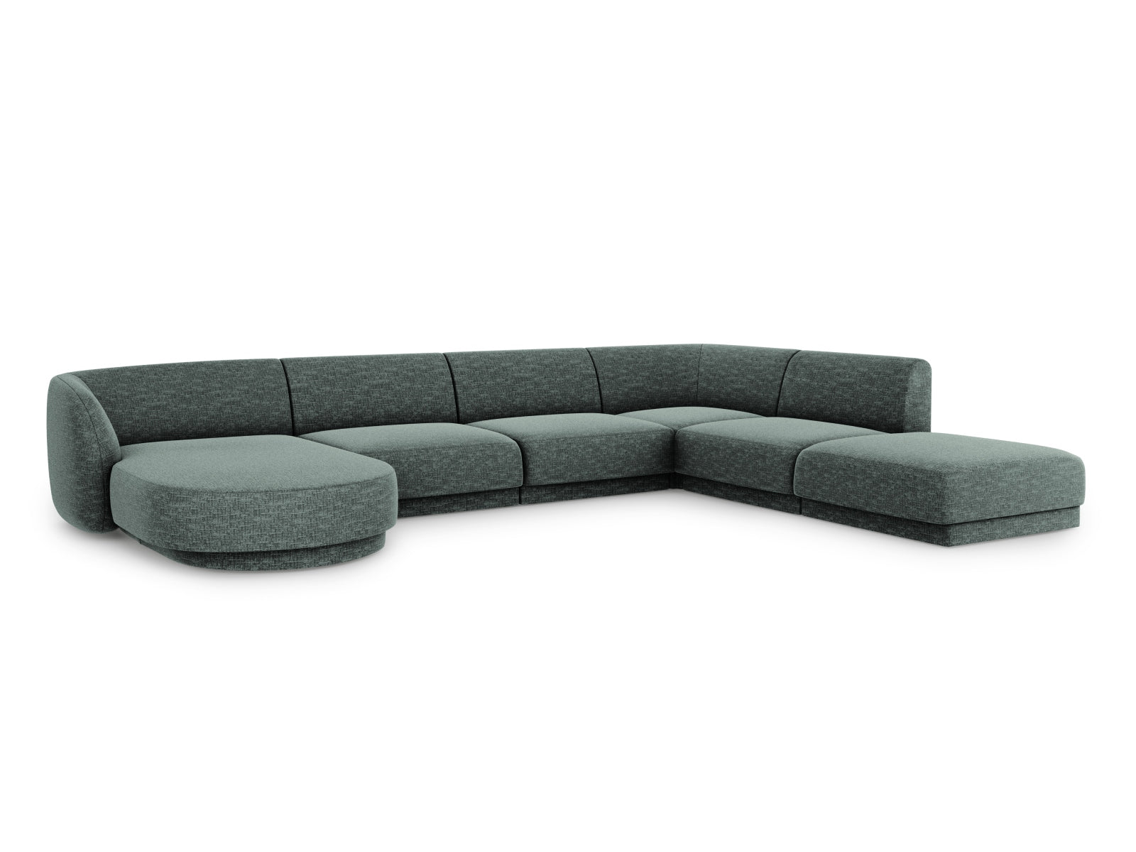 Entdecken Sie das stilvolle Miley Panoramic Ecksofa rechts von Micadoni – ein komfortables 6-Sitzer Sofa, ideal für Ihr modernes Wohnzimmer.