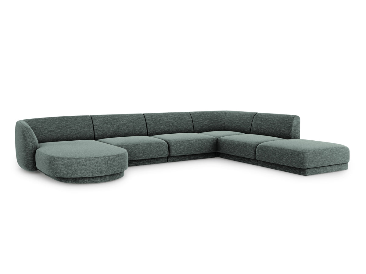 Miley Panoramic Ecksofa rechts 6 Sitzer in Petrol-Haga präsentiert im Onlineshop von KAQTU Design AG. Ecksofa rechts ist von Micadoni