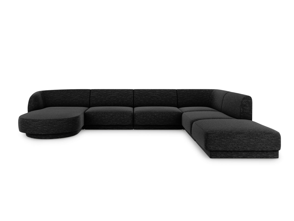 Miley Panoramic Ecksofa rechts 6 Sitzer in Black-Haga präsentiert im Onlineshop von KAQTU Design AG. Ecksofa rechts ist von Micadoni