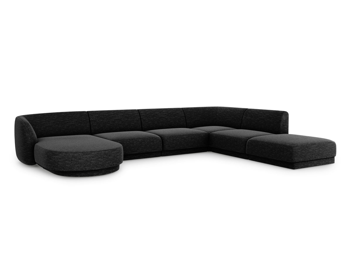 Miley Panoramic Ecksofa rechts 6 Sitzer in Black-Haga präsentiert im Onlineshop von KAQTU Design AG. Ecksofa rechts ist von Micadoni