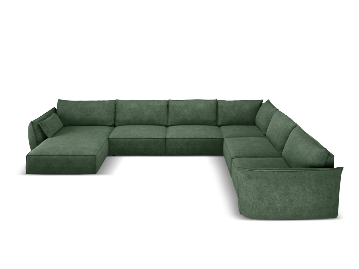 Kaelle Panoramic Ecksofa rechts 8 Sitzer in Bottle Green-Over The Horizon präsentiert im Onlineshop von KAQTU Design AG. Ecksofa rechts ist von Micadoni