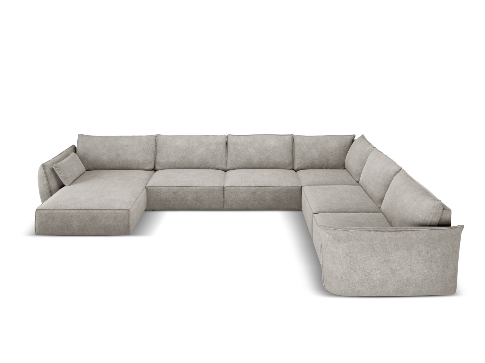 Entdecken Sie das stilvolle Kaelle Panoramic Ecksofa rechts von Micadoni – ein geräumiges 8-Sitzer Sofa für Ihr modernes Wohnzimmer.