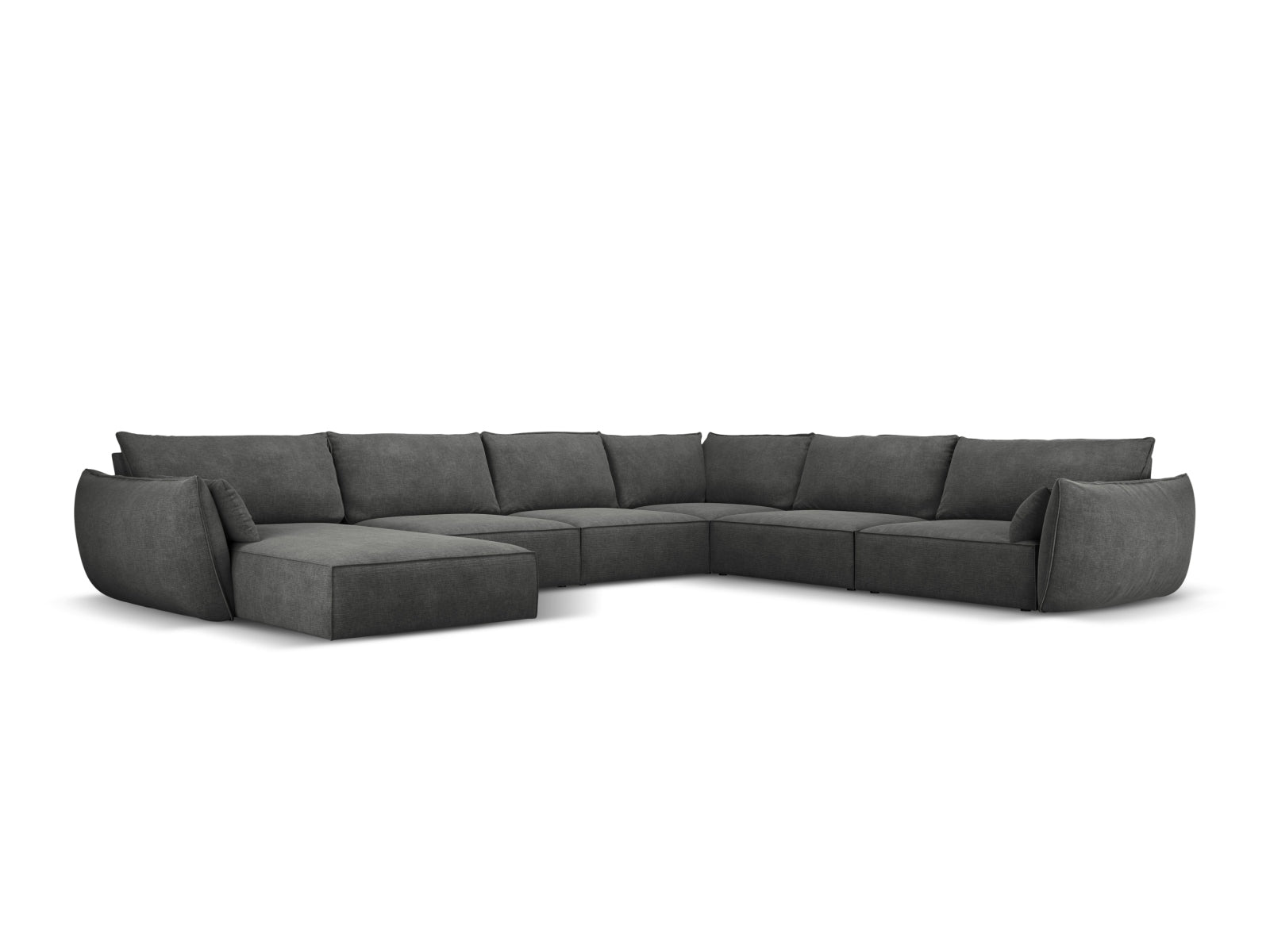 Kaelle Panoramic Ecksofa rechts 8 Sitzer in Dark Grey präsentiert im Onlineshop von KAQTU Design AG. Ecksofa rechts ist von Micadoni