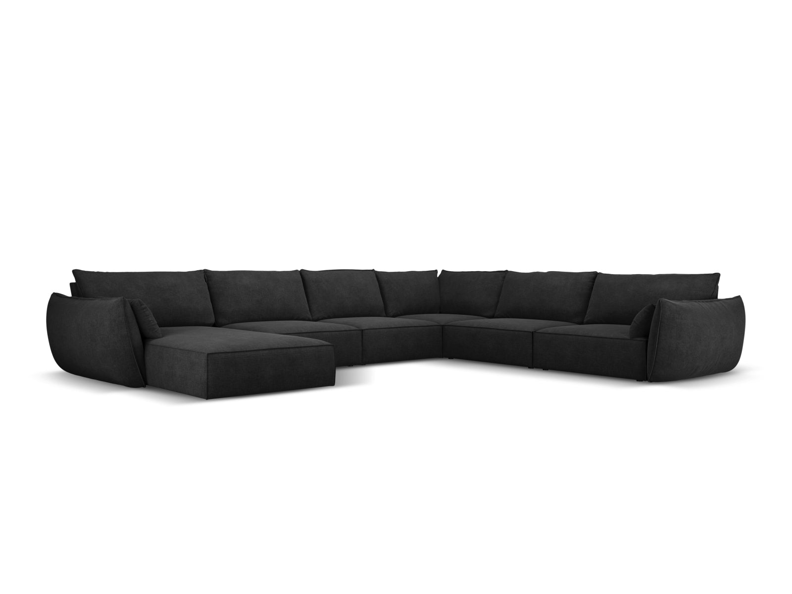 Kaelle Panoramic Ecksofa rechts 8 Sitzer in Black präsentiert im Onlineshop von KAQTU Design AG. Ecksofa rechts ist von Micadoni