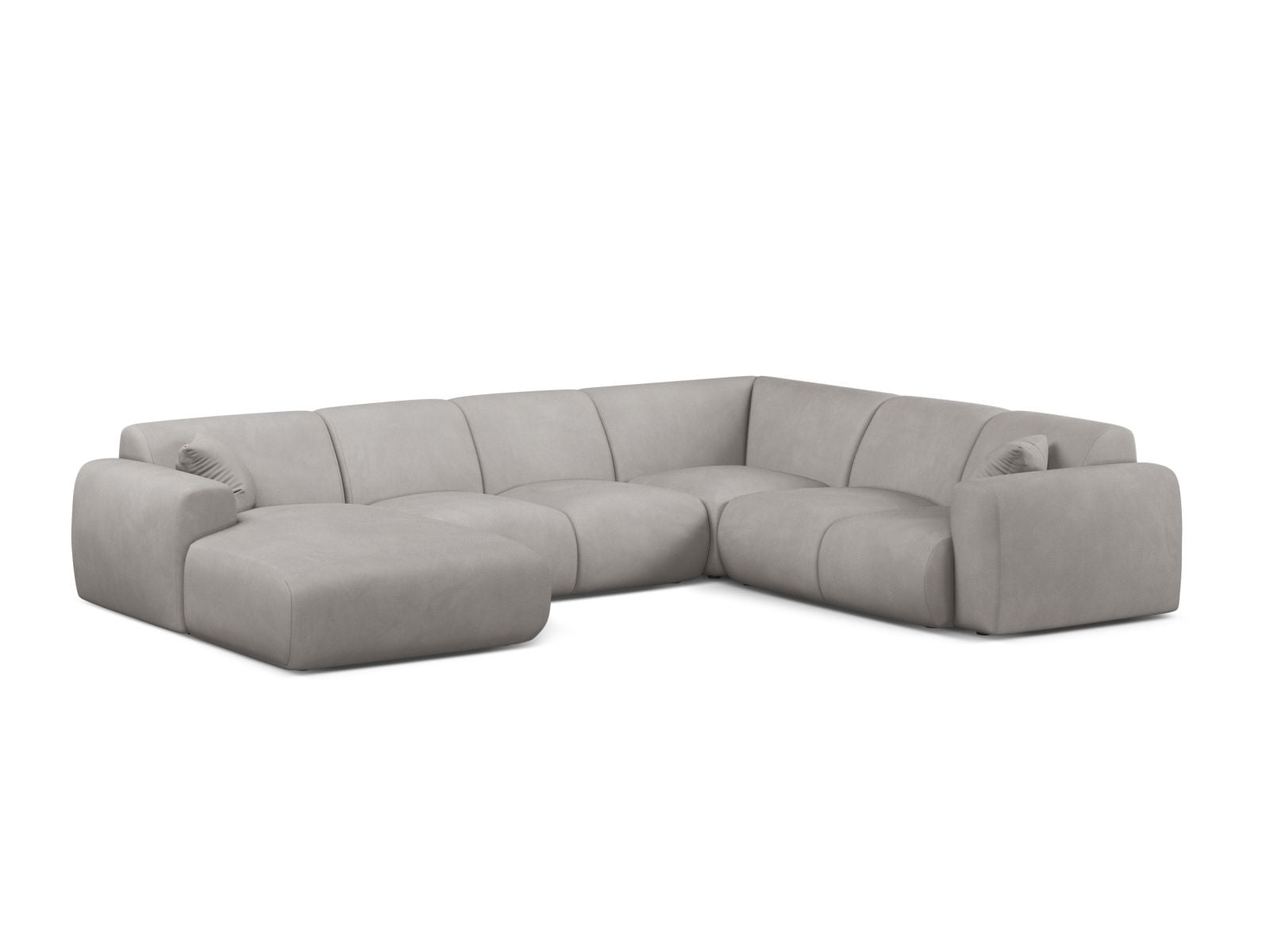 6-Sitzer Modular Ecksofa Panoramic rechts Molino in Light Grey-Rebel präsentiert im Onlineshop von KAQTU Design AG. Ecksofa rechts ist von Micadoni