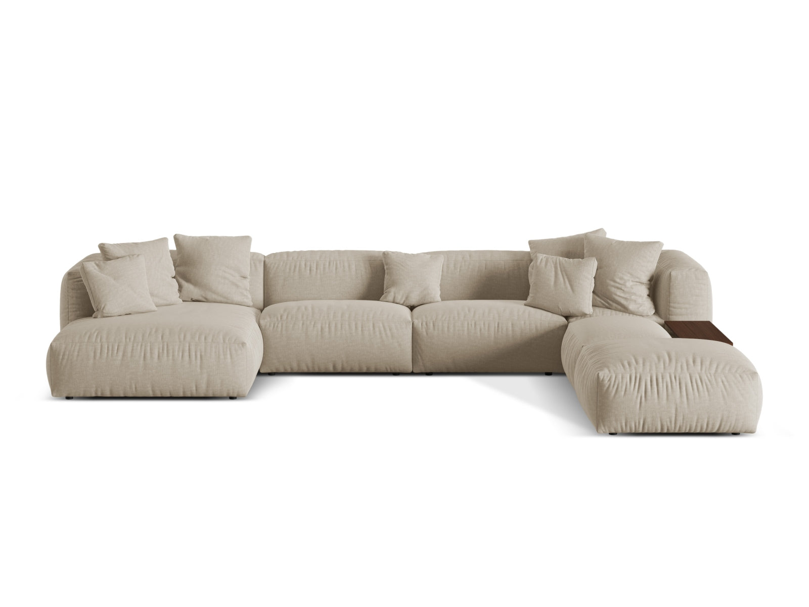Martina Modulares Panoramic Ecksofa rechts 5 Sitzer in Light Beige-Boston präsentiert im Onlineshop von KAQTU Design AG. L-Sofa rechts ist von Micadoni