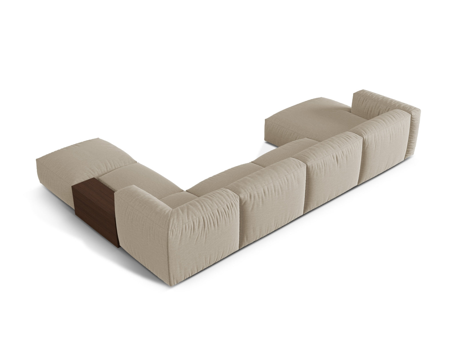 Modernes, modulares Ecksofa Martina in hellem Beige, 5-Sitzer, ideal für gemütliche Wohnzimmergestaltung, erhältlich bei Micadoni.