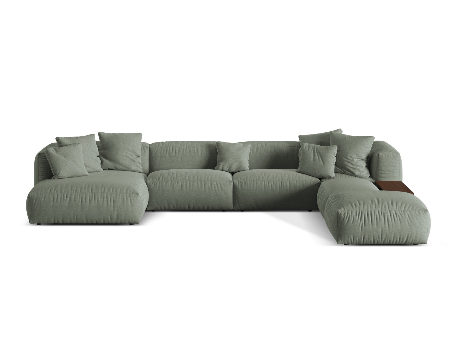 Martina Modulares Panoramic Ecksofa rechts 5 Sitzer in Moss Green-Boston präsentiert im Onlineshop von KAQTU Design AG. L-Sofa rechts ist von Micadoni