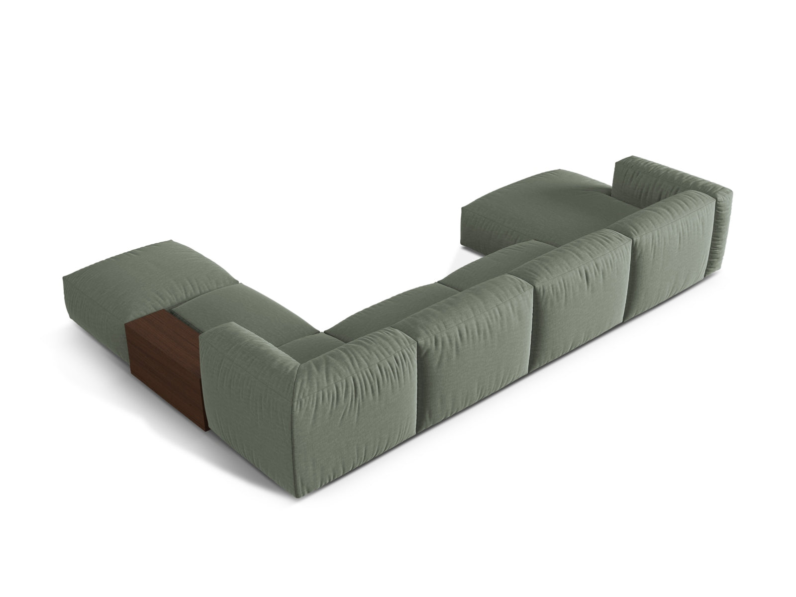 Modulares Ecksofa Martina in Moss Green-Boston, 5-Sitzer für gemütliche Wohnräume, stilvolles Design von Micadoni.