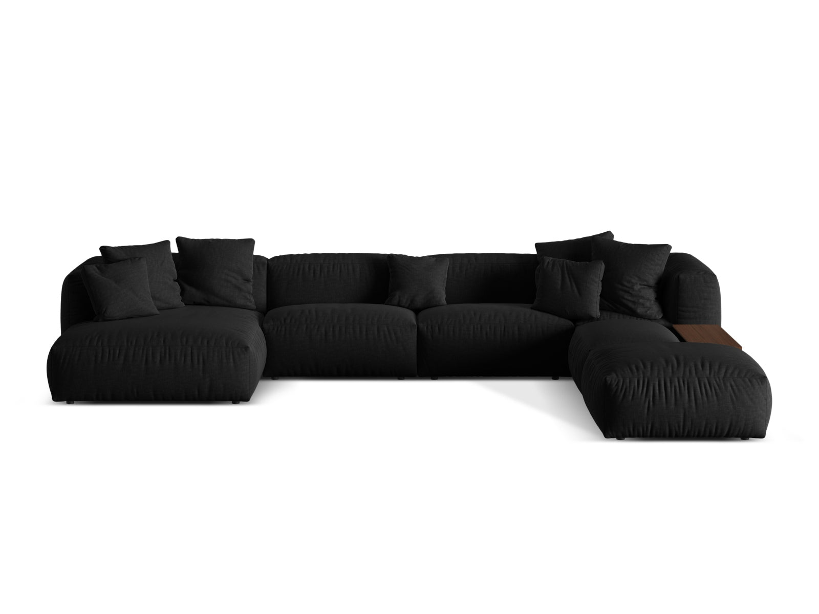 Martina Modulares Panoramic Ecksofa rechts 5 Sitzer in Black-Boston präsentiert im Onlineshop von KAQTU Design AG. L-Sofa rechts ist von Micadoni