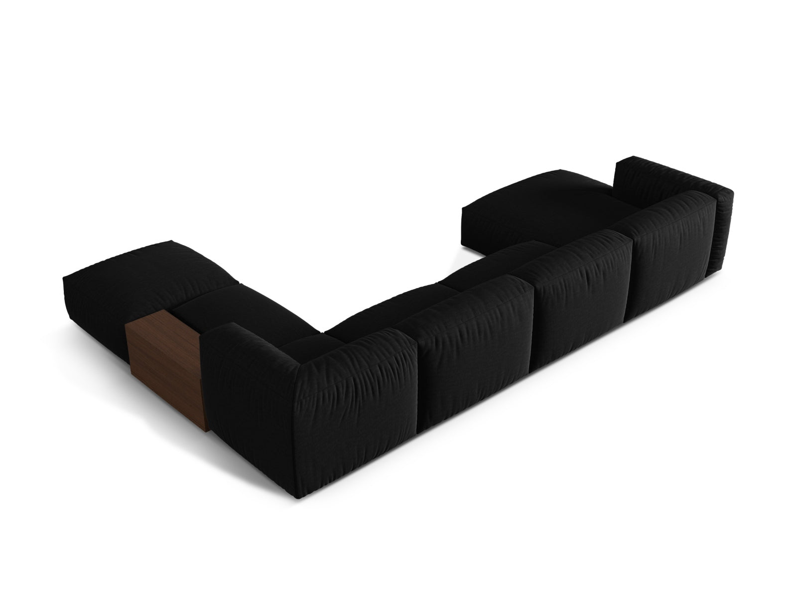 Modernes Martina Ecksofa in Schwarz, 5-Sitzer, perfekt für gemütliche Ecken und stilvolle Einrichtung, erhältlich bei Micadoni.