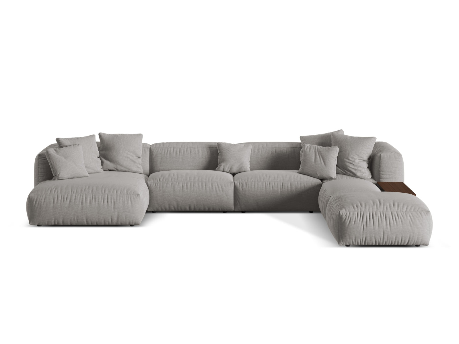 Martina Modulares Panoramic Ecksofa rechts 5 Sitzer in Light Grey-Boston präsentiert im Onlineshop von KAQTU Design AG. L-Sofa rechts ist von Micadoni
