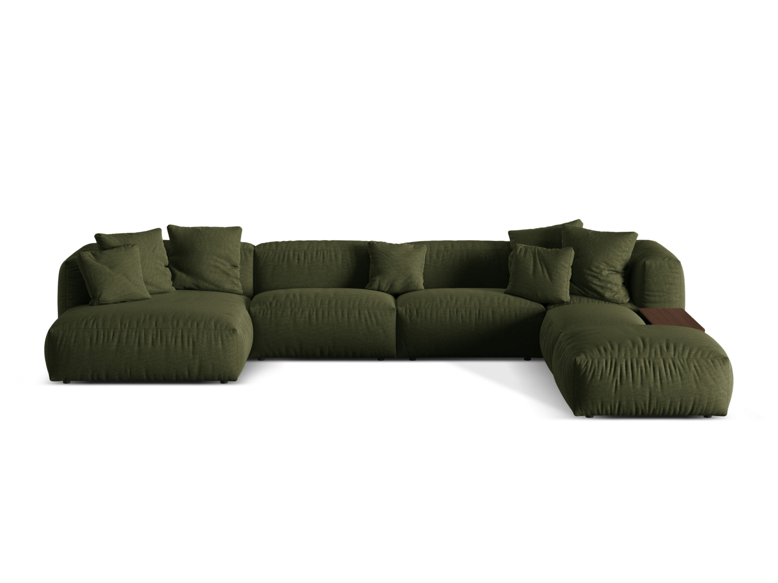 Martina Modulares Panoramic Ecksofa rechts 5 Sitzer in Green-Boston präsentiert im Onlineshop von KAQTU Design AG. L-Sofa rechts ist von Micadoni