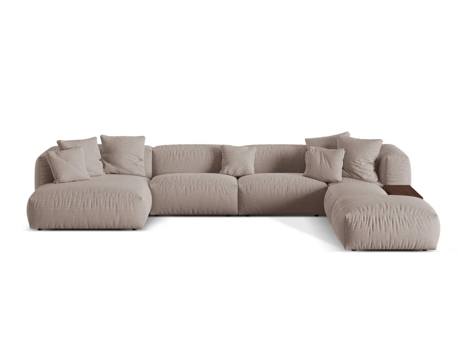 Martina Modulares Panoramic Ecksofa rechts 5 Sitzer in Dark Beige-Boston präsentiert im Onlineshop von KAQTU Design AG. L-Sofa rechts ist von Micadoni