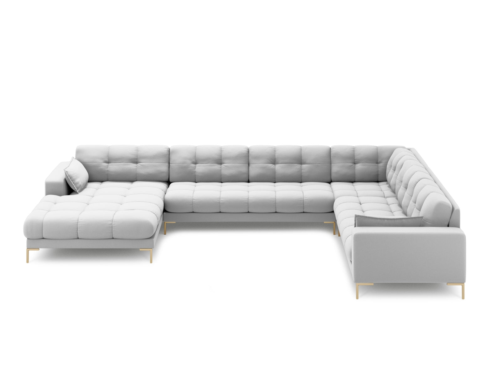 Entdecken Sie das stilvolle Mamaia Panoramic Ecksofa rechts von Micadoni – ein komfortables 7-Sitzer für Ihr modernes Wohnzimmer.