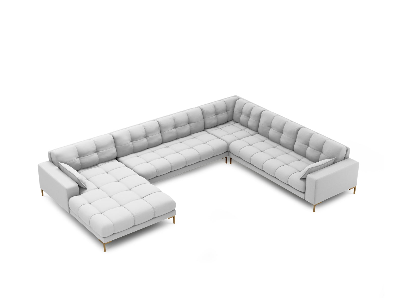 Erleben Sie das elegante Mamaia Panoramic Ecksofa rechts von Micadoni – ein 7-Sitzer, der Stil und Komfort in Ihr Zuhause bringt.