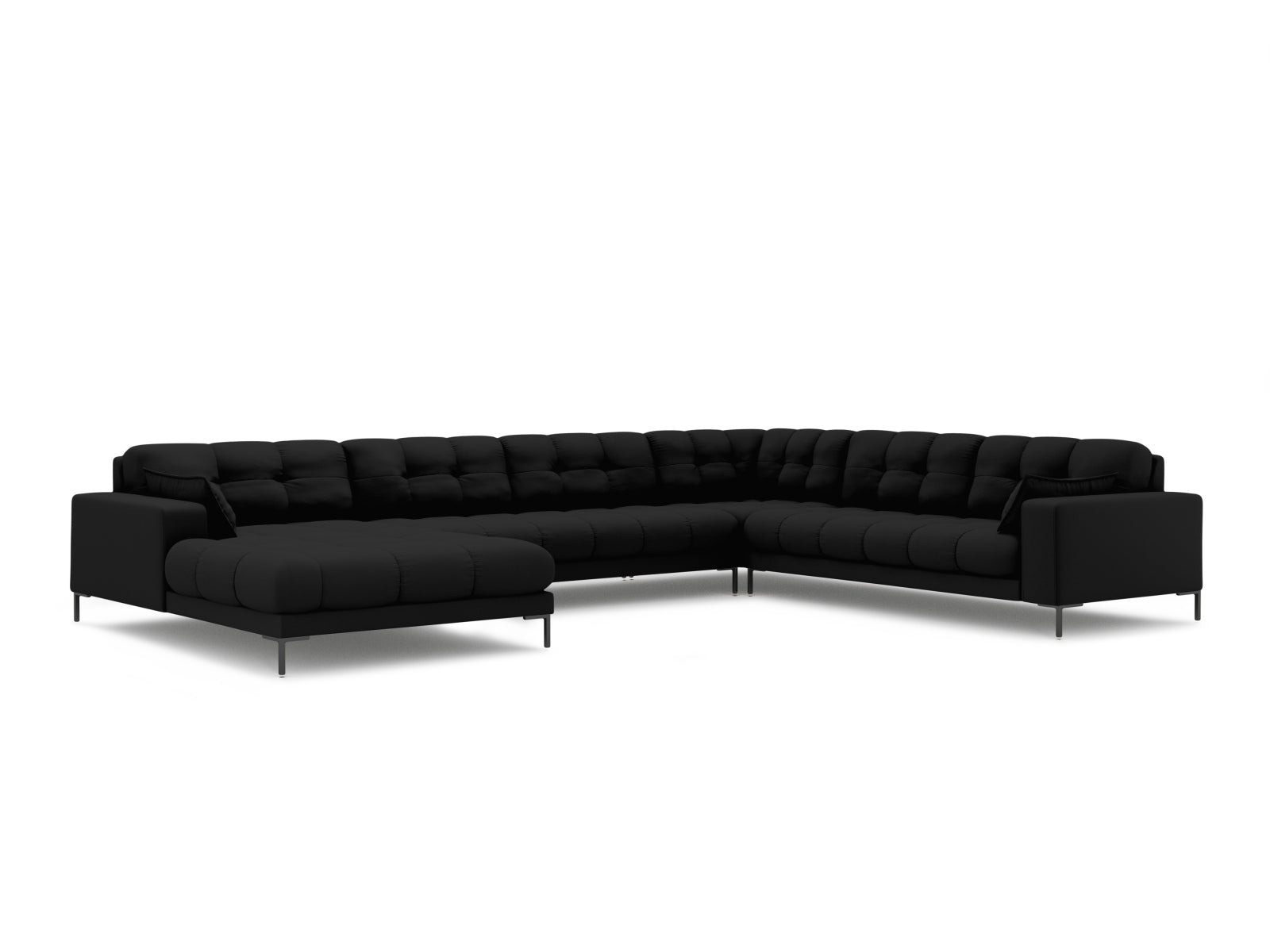 Mamaia Panoramic Ecksofa rechts 7 Sitzer in Black/Schwarz präsentiert im Onlineshop von KAQTU Design AG. Ecksofa rechts ist von Micadoni