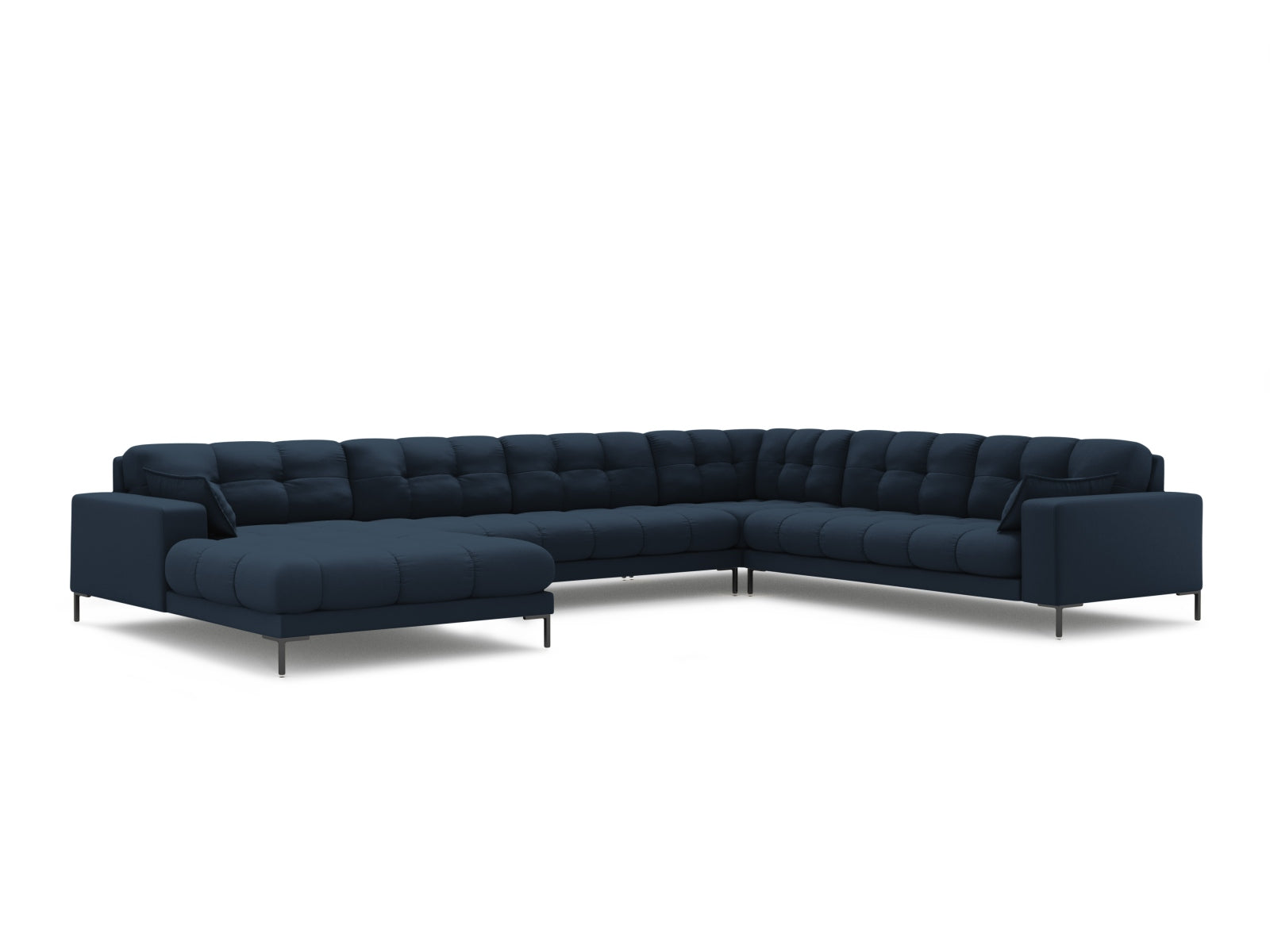 Mamaia Panoramic Ecksofa rechts 7 Sitzer in Blue/Schwarz präsentiert im Onlineshop von KAQTU Design AG. Ecksofa rechts ist von Micadoni