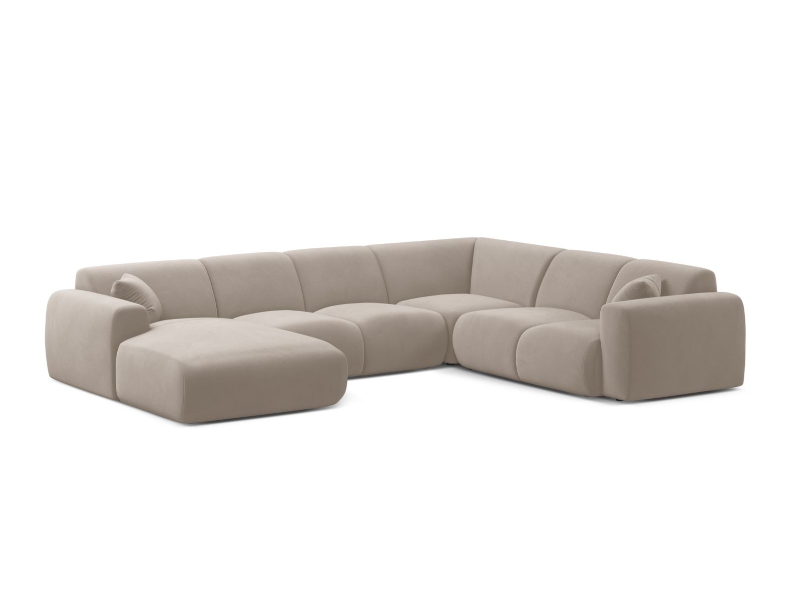 6-Sitzer Modular Ecksofa Panoramic rechts Molino in Light Beige-Casino präsentiert im Onlineshop von KAQTU Design AG. Ecksofa rechts ist von Micadoni