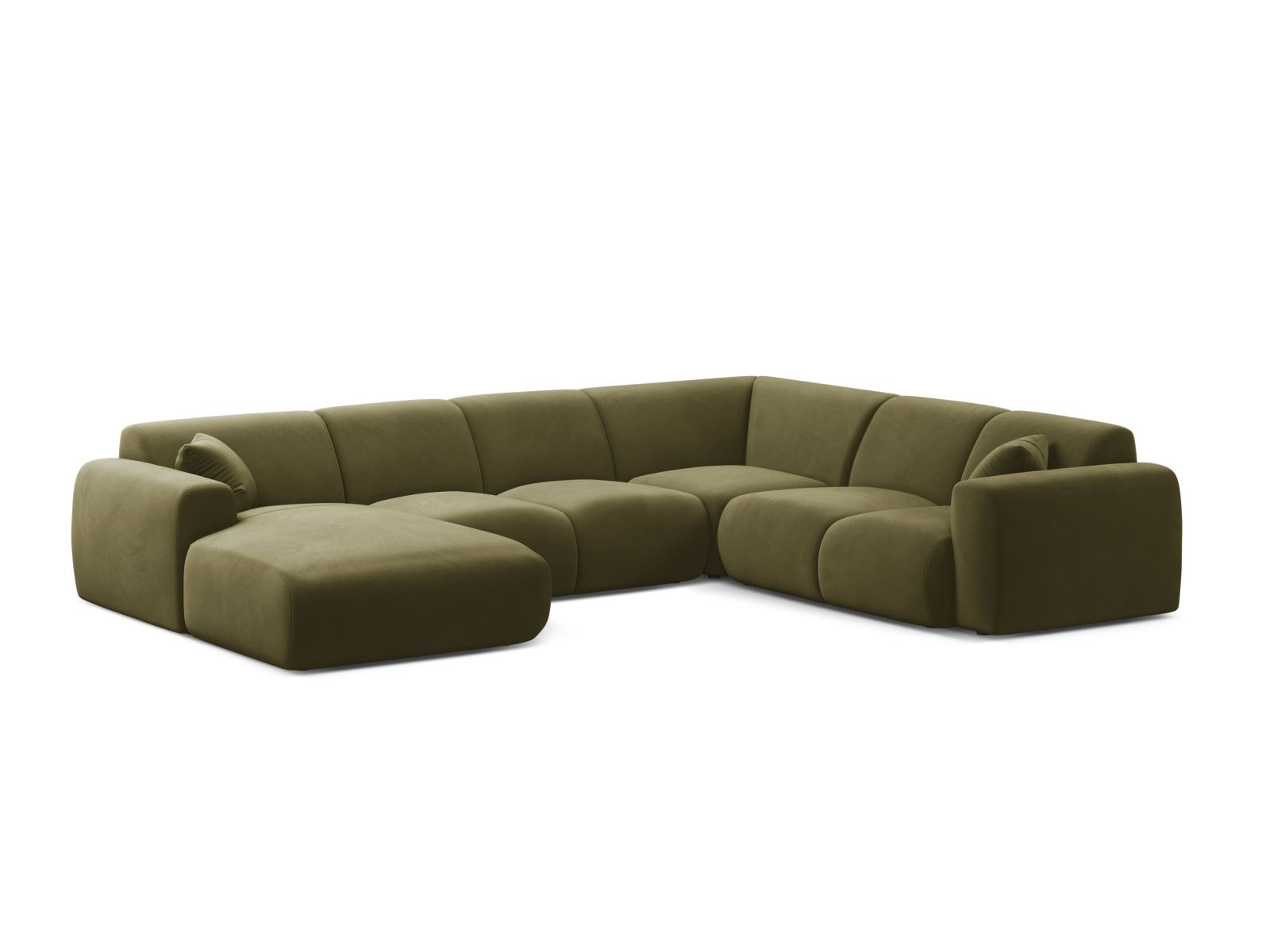 6-Sitzer Modular Ecksofa Panoramic rechts Molino in Light Green-Casino präsentiert im Onlineshop von KAQTU Design AG. Ecksofa rechts ist von Micadoni