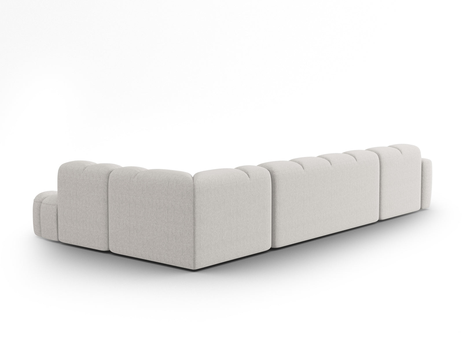 Entdecken Sie das elegante Lisa Panoramic Ecksofa rechts 7 Sitzer von Micadoni. Hochwertiger Velours, grosszügiger Platz und modernes Design für Ihr Wohnzimmer.