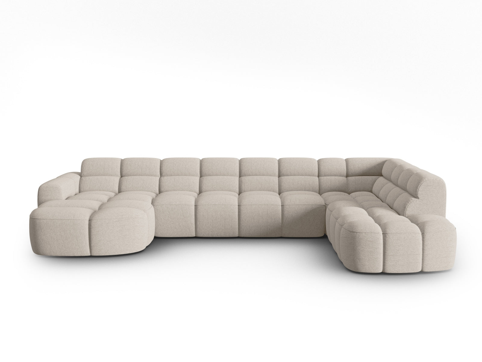 Lisa Panoramic Ecksofa rechts 7 Sitzer in Sand präsentiert im Onlineshop von KAQTU Design AG. Ecksofa rechts ist von Micadoni